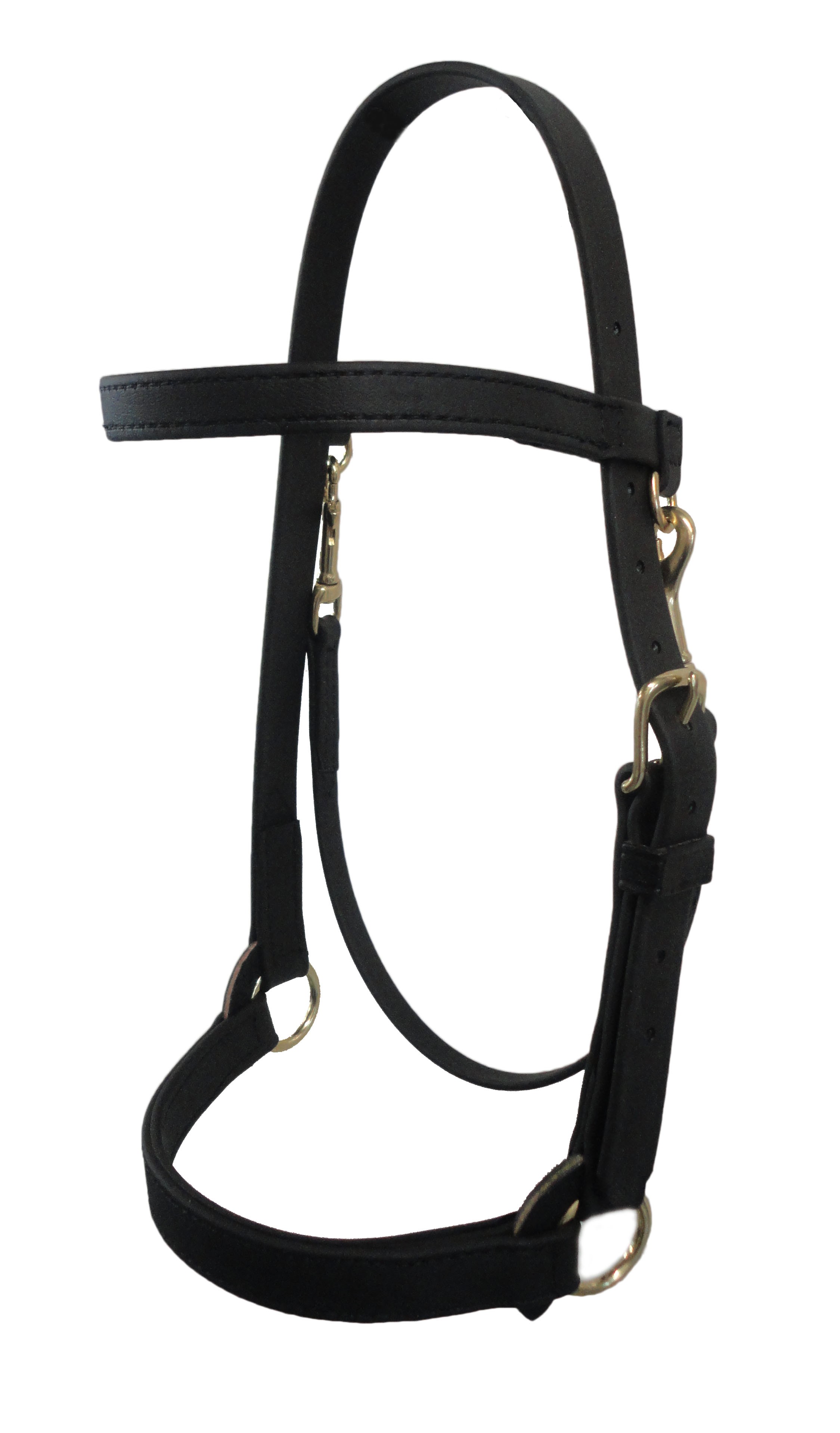Heavy Duty 1" wide  Training Halter with Brow Band-Black