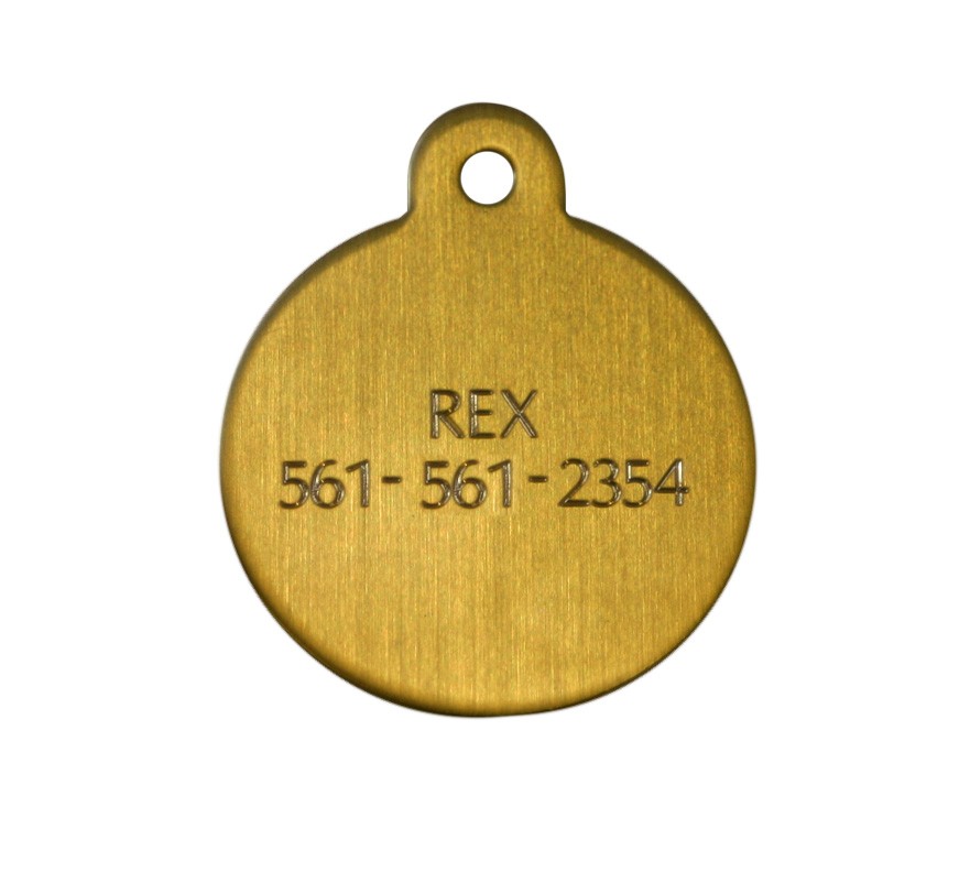 7/8" Diam.  Brass Circle Engraved Bridle or Blanket Tag 
