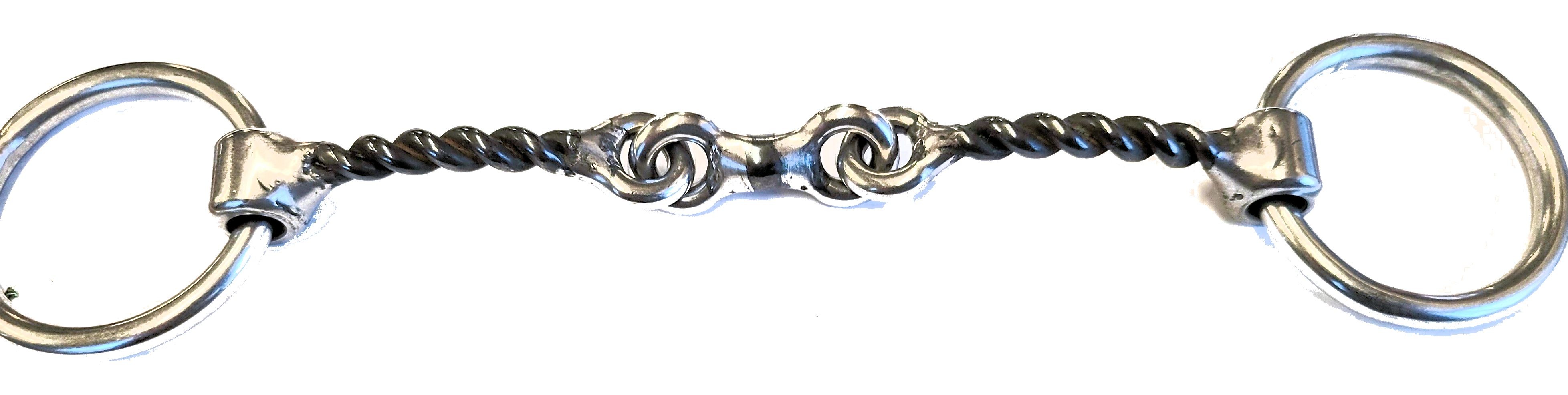 1/4" Twisted Wire, Dog Bone Center with Loose Rings Bradoon  Out of stock until June