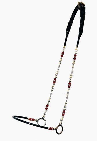 All beaded cheeks and sides of noseband.  
