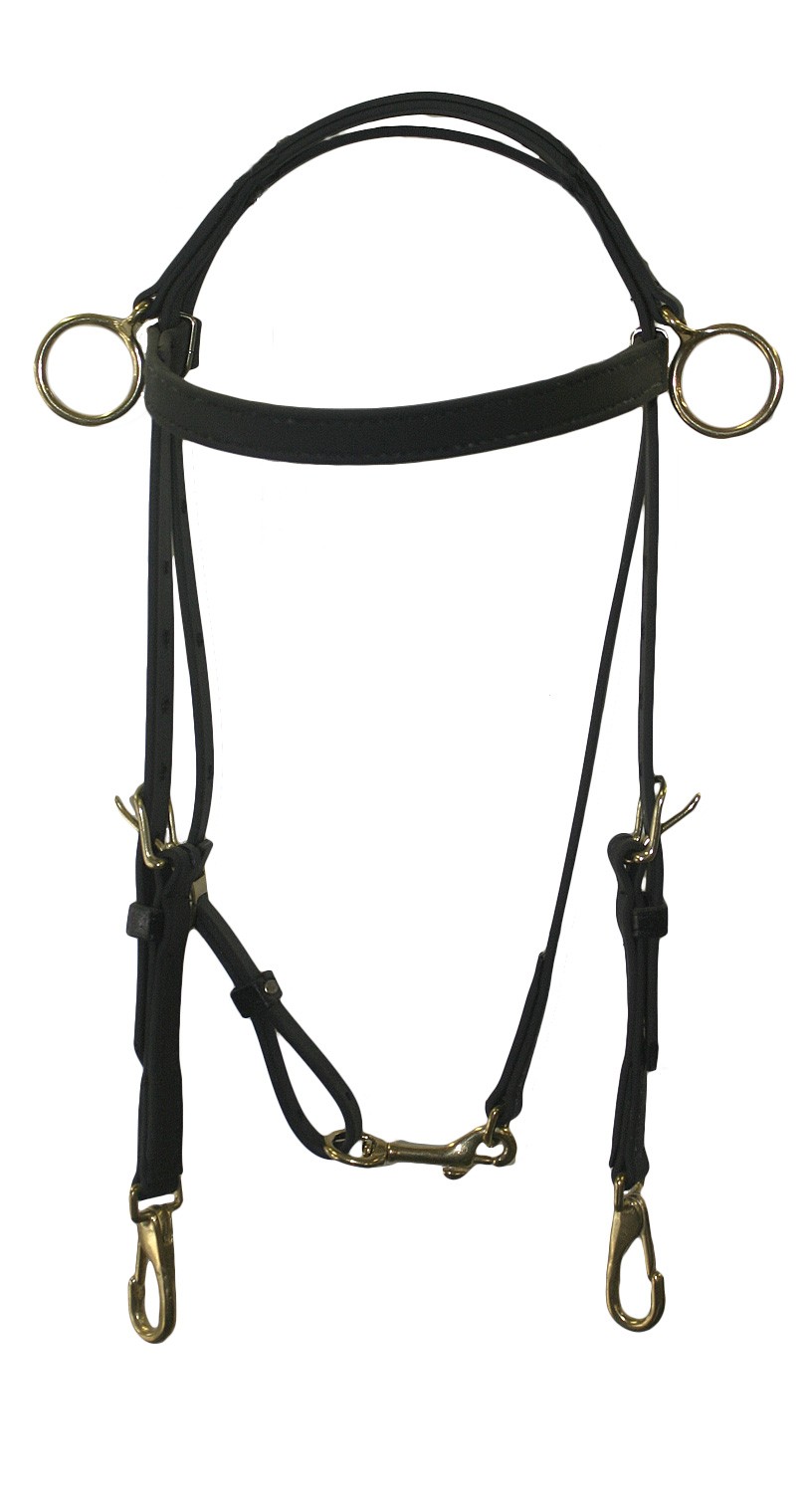 Beta Training Bridle with Side Check Rings with Snaps or Buckles 