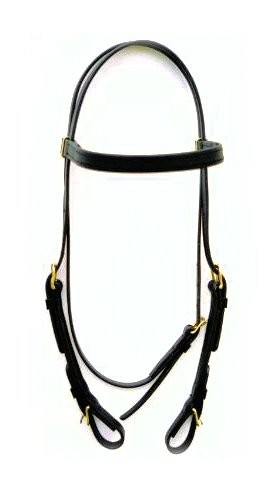 Beta Training Headstall - Buckle Ends-Black or Brown