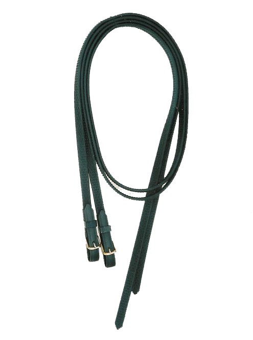 7' Split Super Grip Reins with Buckles or Snaps 5/8" Wide  Black or Brown. Martingale Stop Option