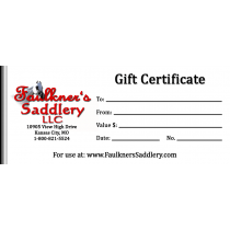 Faulkner's Saddlery Gift Certificate $10 & Up