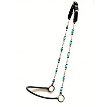Silver and Turquoise Beaded Cheek Show or Presentation Halter