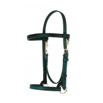 3/4" Training Halter with Brow Band.   Black Beta with Brass hardware. Rolled Nose Option